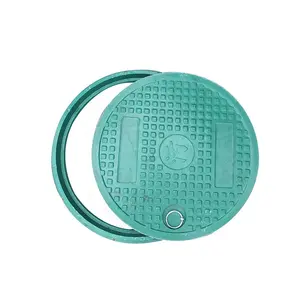 En124 600mm Plastic BMC Circular Sewer Cover Resin Composite Manhole Covers with Handle