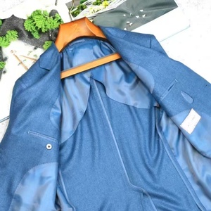 Blazer <span class=keywords><strong>bleu</strong></span> en laine et lin respirant pour homme, veste italienne à simple boutonnage, manteau de costume de luxe décontracté pour affaires, <span class=keywords><strong>mariage</strong></span>, bureau, soirée - Product Image 5