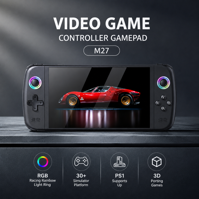 M27 7 Inch Big Screen Handheld Retro Game Console 4000mAh Battery Portable Video Game Player Linux System Gaming Console