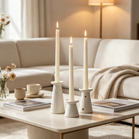 Ensemble de 3 chandeliers en bois, style campagnard, décoration de table, chandelier rétro, blanc