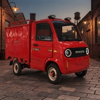 Nouveau design de camion électrique miniature rouge entièrement fermé, fourgonnette de transport de marchandises 500cc 50 km/h pour le transport et la livraison en ville