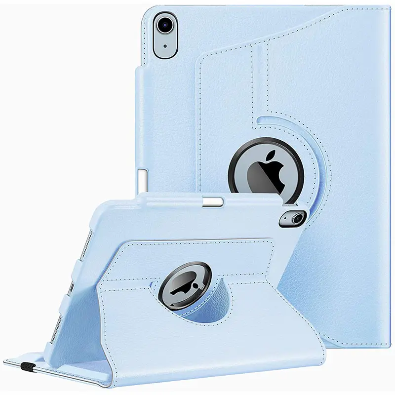 360 Degree Rotating Rugged tablet leather Case with Pencil Holder for iPad 10th Gen (2022)