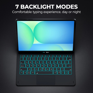 Private Label Scissor‑Switch Magnetic Keyboard With Trackpad&7‑Color Backlit for Samsung Galaxy Tab S10 FE+ S11 FE+ 13.1" - Product Image 6