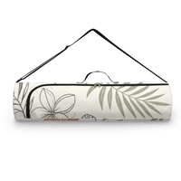 Sac de transport pour tapis de yoga et de pilates à imprimé botanique hawaïen, avec fermeture éclair et bandoulière réglable, vente en gros