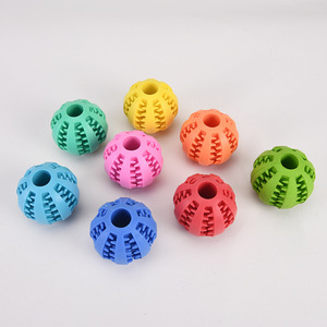Wholesale New Pets <b>Balls</b> Nature Rubber Bouncy Toys <b>Dogs</b> Food Treating Feeder Tooth Cleaning <b>Ball</b> for Pet Training IQ - Product Image 6