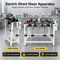 Machine de cisaillement direct du sol à quatre stations, appareil d'essai motorisé synchrone, équipement de laboratoire géotechnique