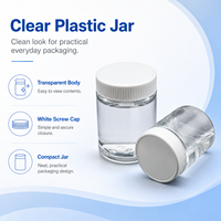 Pot en plastique transparent en gros avec couvercle à vis côtelé, petit récipient vide pour l'emballage d'échantillons alimentaires, cosmétiques et capsules