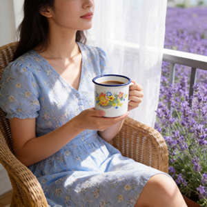 <span class=keywords><strong>Taza</strong></span> Esmaltada HARVIT o SU MARCA, Tazas de Té Grandes Irrompibles, <span class=keywords><strong>Taza</strong></span> de Café Personalizada al por Mayor, Diseño Campestre, Hecho en Henan - Product Image 5