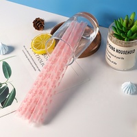 Pailles à motifs colorés, pailles imprimées par transfert thermique en PP, pailles en plastique réutilisables, tubes rigides personnalisables