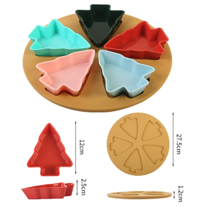 Bandeja de Madera Navideña Colorida al por Mayor, Plato de PP de 8 Colores, Bandeja para Frutas y Aperitivos para Reuniones Familiares, Regalo para Fiestas - Product Image 3