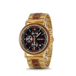 Pour BOBO BIRD montre-bracelet chronographe en or de luxe pour hommes personnalisé 22mm plusieurs Styles y compris Business Antique <span class=keywords><strong>Cartoon</strong></span> Coin le - Product Image 1
