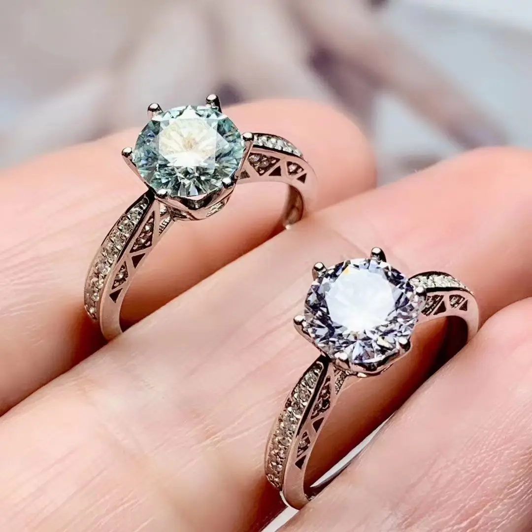 고품질 새로운 디자인 1 캐럿 약혼 결혼식 영원 Moissanite 보석 반지