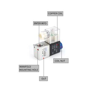Válvula Solenoide 2V025-06/08 12V 24V 110V 220V Gas Aire Normalmente Cerrada Protección IP65 OEM Disponible Garantía de 3 Años - Product Image 4