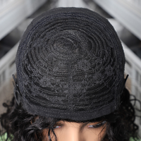 SDD – Perruque 100% naturelle avec frange, cheveux humains, coupe Pixie, ondulée, faite Machine, Double épaisseur, pour femmes africaines