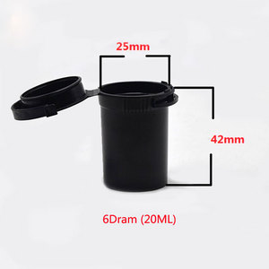 Custom LOGO Black Pop Top Vials Odor Proof <b>Plastic</b> Containers Child Resistant Pop Top Containers Dry Herb CR Airtight Bottles - Product Image 6