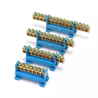 Barre omnibus DIN 6*9mm 35mm 10P en laiton, bornier de raccordement électrique neutre et de mise à la terre, personnalisable