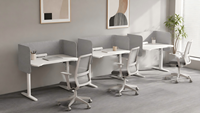 Bureau réglable en hauteur avec écran de confidentialité, poste de travail électrique pour employés de bureau, espace de travail concentré, personnalisation OEM