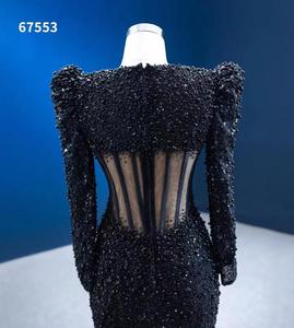 Robe de soirée longue à manches longues en dentelle personnalisée Rsm67553, robe de mariée longue jusqu'au sol - Product Image 6