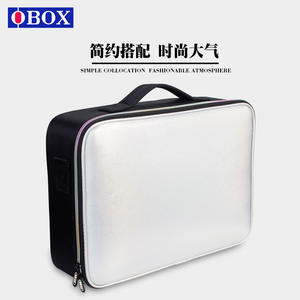 Bolsa de Cosméticos OBOX de Gran Capacidad, Estuche de Maquillaje de Nailon, Organizador de Viaje para Mujer, Color Sólido Deslumbrante, Verano 2024 - Product Image 5