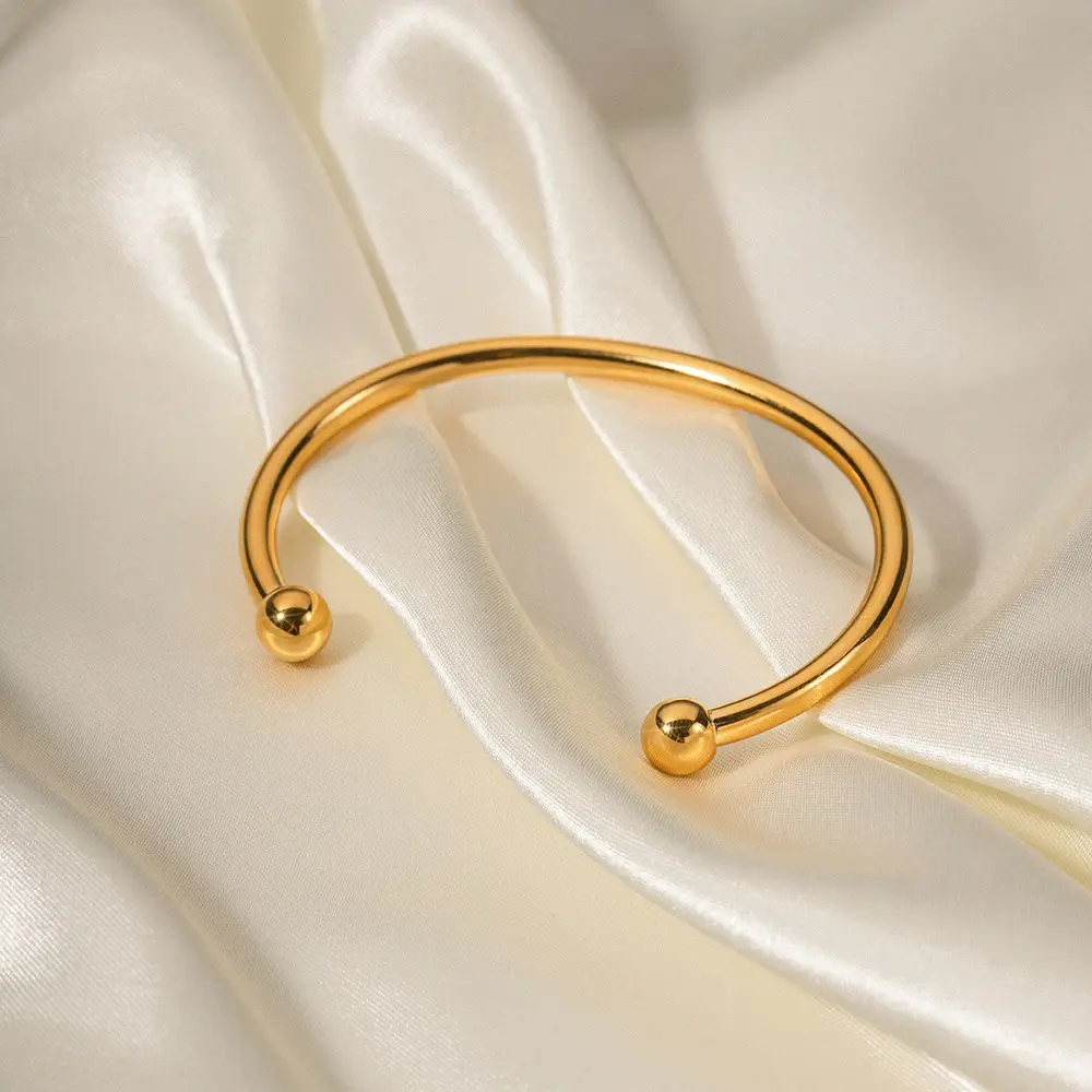 2023 Design Simples Simples Anel de Aço Inoxidável Abertura Ajustável das Mulheres Cuff Bracelet 18K Banhado A Ouro de Alta Qualidade Harajuku