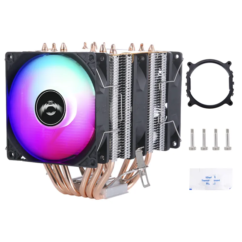 3 Lüfter 6 Heatpipe-CPU-Kühler für Intel LGA X79 X99 AMD Doppelturm-Luftkühlkörper-PC-Lüfter I3 I5 I7-Prozessor