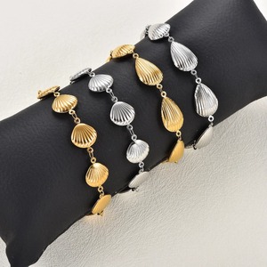 Bracelets de cheville et chaînes de main en acier inoxydable, motif coquillage creux, pour l'été et la plage, haute qualité, fournitures de bijoux - Product Image 1