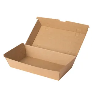 Disposable Lunch Box Fast Food Termal Recyclable Gift Delivery Containers French Fry Paper Bags PE Coating Boxes