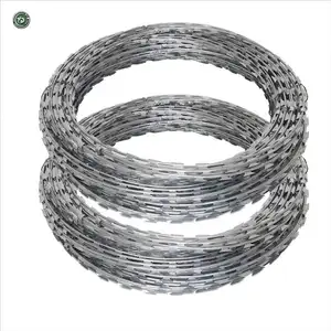 Galvanizado serpiente Cruz hoja de afeitar bobina valla malla concertina alambre de púas inoxidable maquinilla de afeitar alambre de púas galvanizado