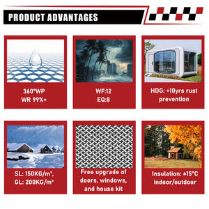 Cammi House Casa piccola capsula Casa in acciaio Casa Mobile contenitore impermeabile giardino cabina contenitore per dormire case per Hotel - Product Image 5