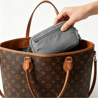 Sac cosmétique en nylon lavé de qualité supérieure, avec fermeture éclair verticale, petit sac de voyage pour articles de toilette, sac à main pour le travail quotidien