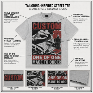Camiseta Gráfica Personalizada de Algodón 100% de 300 GSM con Lavado Ácido, Ajuste Oversize Holgado, Estilo Urbano, Venta al por Mayor, Camiseta para Hombre - Product Image 3