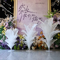 Décoration de table de banquet de mariage personnalisée en tissu plissé de luxe, ornée de fleurs, pour ameublement doux, vente en gros, haute qualité