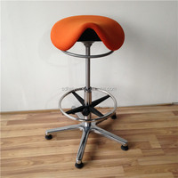 Tabouret de bureau en tissu YIDAR rouge, chaise avec repose-pieds, pieds en caoutchouc