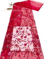 Nouveau tissu brodé en sequins tricotés à une seule face, brocart, 100% acrylique, résistant à l'abrasion, robes de mariée, spectacles