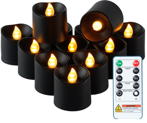 Lot de 12 bougies <span class=keywords><strong>LED</strong></span> sans flamme à télécommande, effet flamme 3D, en plastique, avec minuterie 2/4/6/8H, fonctionnant sur piles, pour mariage - Product Image 1
