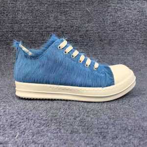 Premium Luxury Black Long Horsehair Platform Skate <b>Shoes</b> Anti-Slip Serrated Rubber Outsole Dark Niche Designer Trendy Sneakers - Product Image 3