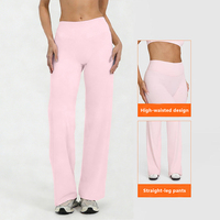 Pantalon de yoga taille haute à jambe large pour femme, doux comme du beurre, uni, décontracté, pour le quotidien et le fitness, effet push-up, vente en gros à prix réduit