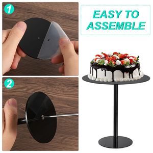 Lot de 3 supports à gâteaux en acrylique, présentoirs à desserts, supports à <span class=keywords><strong>cupcakes</strong></span>, pour mariage, événement, fête d'anniversaire, vitrine, pâtisserie, bonbons, pizza - Product Image 3