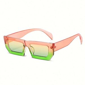 Gafas de Sol Cuadradas Retro de Moda 2022 para Hombre y Mujer, Color Rosa Verde, Gafas de Sol Rectangulares Pequeñas Color Jelly - Product Image 6