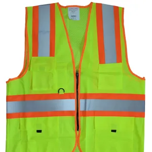 Chinese Factory Direct Supply Hi-vis Safety Reflective Vest With Zipper With Barrel Or Flap Pocket