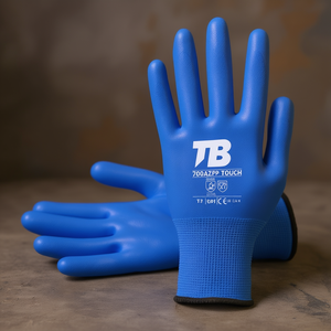Guanti in nitrile blu TB 700AZFP Touch per la manipolazione degli alimenti e per meccanici, taglia M - Product Image 3