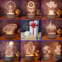 Lampe de nuit LED à illusion 3D, motif personnalisé, illusion de dessin animé, lampe de nuit pour dormir, lampe acrylique 3D anime