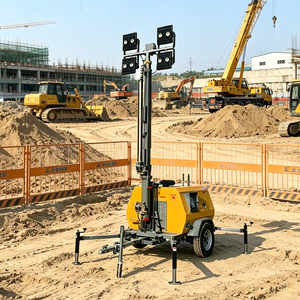 Tour d'éclairage mobile économique de 9 m avec moteur Changchai, 4x1000W, halogénures métalliques, élévateur manuel pour projets agricoles ruraux - Product Image 2