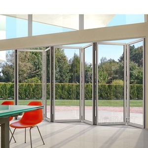 Puerta Plegable de Aluminio, Puerta Batiente de Vidrio Templado, Portátil, Flexible, Ahorra Espacio, para Autocaravana, Camper, Viajes, Camping, Baño - Product Image 1