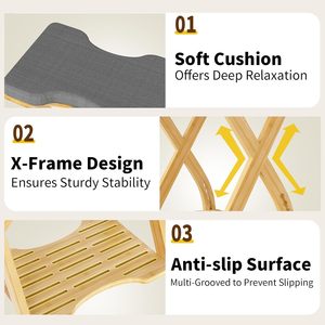 Repose-pieds double BH sous le <span class=keywords><strong>bureau</strong></span> au travail, repose-pieds en bambou avec 6 hauteurs réglables pour la maison, le <span class=keywords><strong>bureau</strong></span> et les jeux - Product Image 2