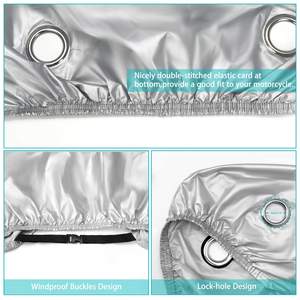 Housse de moto universelle toutes saisons imperméable 190T, protection solaire et extérieure avec trous pour cadenas - Product Image 5
