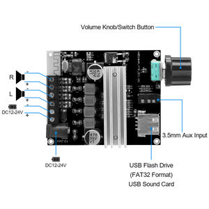 VIRE 50W 50W2.0デュアルチャンネルサブウーファーアンプボードステレオBluetoothデジタルパワーオーディオスピーカーアンプモジュール - Product Image 4
