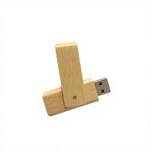 Clé USB rotative à 360 degrés en bois, à clipser, pour utilisation mobile et informatique, logo personnalisable et options cadeaux disponibles - Product Image 1