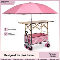Table pliante BTYP TC-02 pour petit chariot – Hauteur réglable, acier au carbone moyen, portable, pour camping et chariot de courses