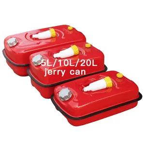 Fuel Caddy Japanese Style Red Steel 20L 10L Jerry Can Standing Diesel Tank For Car Refueling Horizontal Style Jerry Can